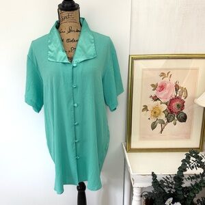 Vintage Victoria’s Secret Seafoam Green Satin Nightie Sz P/S